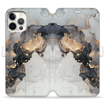 Phone case - casey Wallet Book Design - Gold Abstract - Marble with a golden application