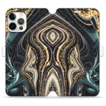 Phone case - casey Wallet Book Design - Gold Abstract - Black and gold marble