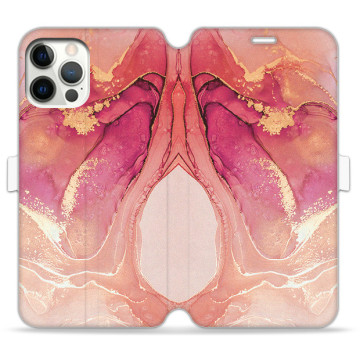 Phone case - casey Wallet Book Design - Gold Abstract - Pastel marble