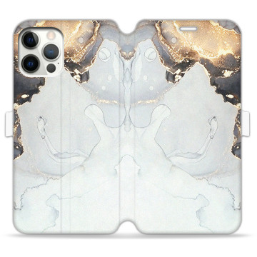 Phone case - casey Wallet Book Design - Gold Abstract - Ash and gold