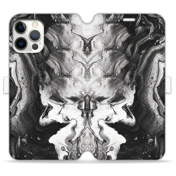 Phone case - casey Wallet Book Design - Insta Marble - White-black marble