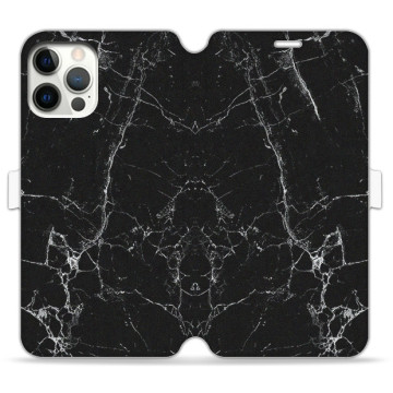Phone case - casey Wallet Book Design - Marble Case - Black Marble