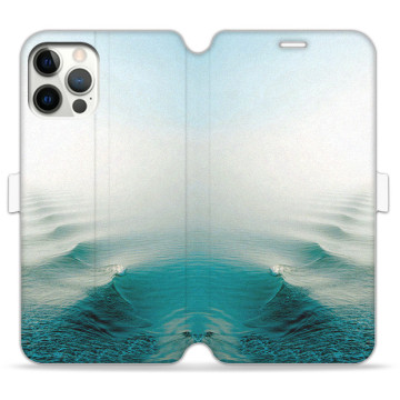 Phone case - casey Wallet Book Design - Natural - Blue sea