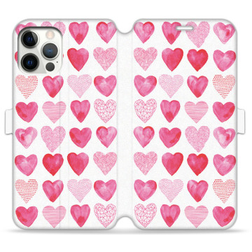 Phone case - casey Wallet Book Design - Valentine's Day - Pink hearts