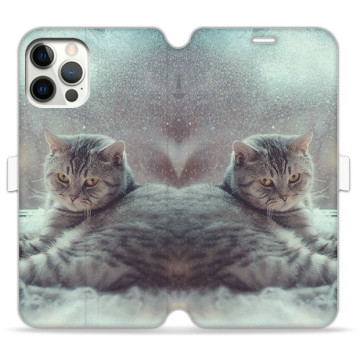 Phone case - casey Wallet Book Design - Christmas gift - Cat in the snow