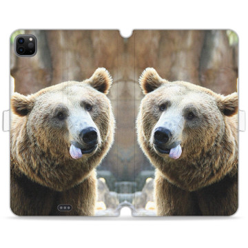 Tablet case - casey Wallet Book Design - Funny Animals - Bear with tongue
