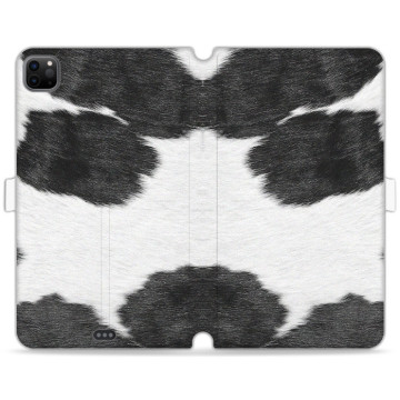Tablet case - casey Wallet Book Design - Animal Pattern - White-black cow