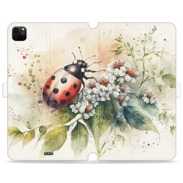 Tablet case - casey Wallet Book Design - Bloom & Buzz - Ladybug among the flowers