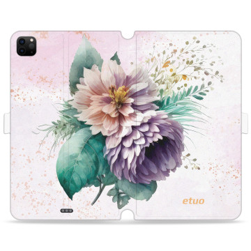 Tablet case - casey Wallet Book Design - Bloom & Buzz - Purple summer flowers
