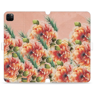 Tablet case - casey Wallet Book Design - Bloom & Buzz - Orange flower pattern