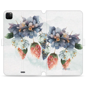 Tablet case - casey Wallet Book Design - Bloom & Buzz - Blue flowers