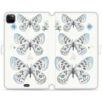 Tablet case - casey Wallet Book Design - Botanic - Pastel butterflies