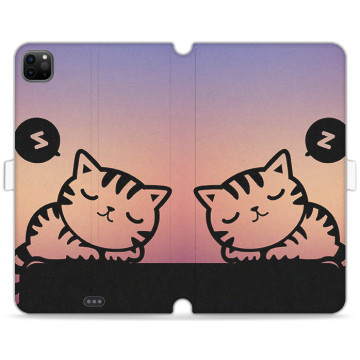 Tablet case - casey Wallet Book Design - Case with cat - Cat sleeping