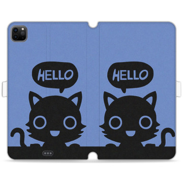 Tablet case - casey Wallet Book Design - Case with cat - Hello kitty