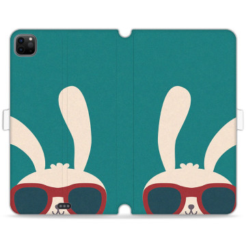 Tablet case - casey Wallet Book Design - Forever Young - Rabbit with glasses