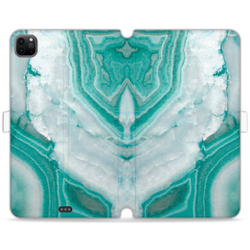 Tablet case - casey Wallet Book Design - Insta Marble - Turquoise marble