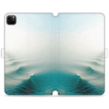 Tablet case - casey Wallet Book Design - Natural - Blue sea