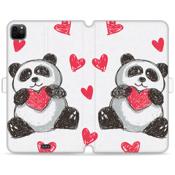 Tablet case - casey Wallet Book Design - Panda - Panda with heart