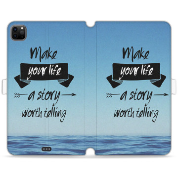 Tablet case - casey Wallet Book Design - The sentence - Make your life story