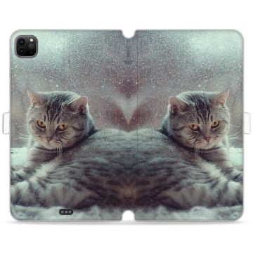Tablet case - casey Wallet Book Design - Christmas gift - Cat in the snow