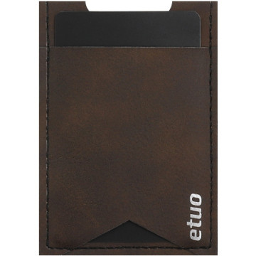 Card case casey Card Holder - artificial leather - brown and silver - pattern 8
