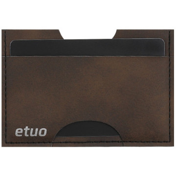 Card case casey Card Holder - artificial leather - brown and silver - pattern 1