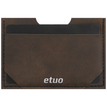 Card case casey Card Holder - artificial leather - brown and silver - pattern 3