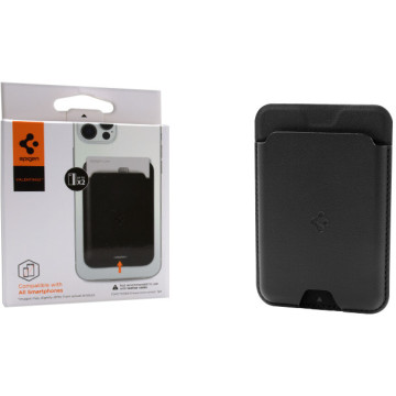 Self-adhesive phone card holder - Spigen Valentinus AMP02785 - black