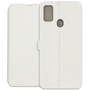 Samsung Galaxy M30s Case - Wallet Book - white