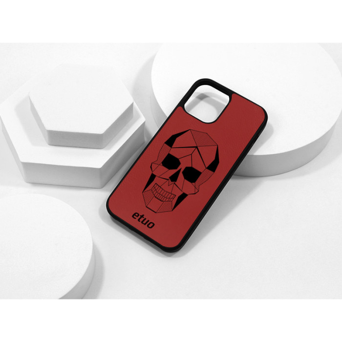 Leather Case - red - Skull