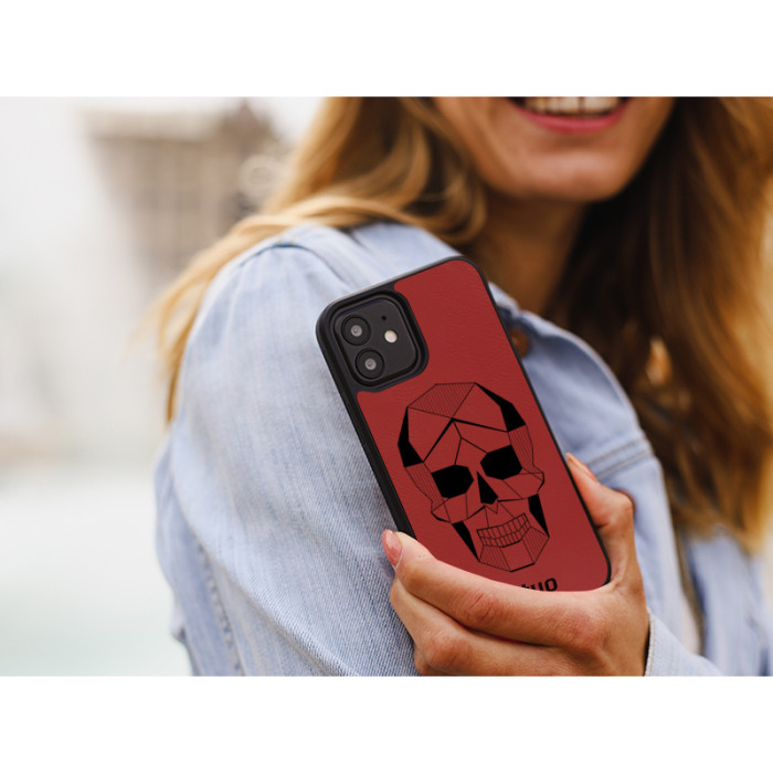 Leather Case - red - Skull